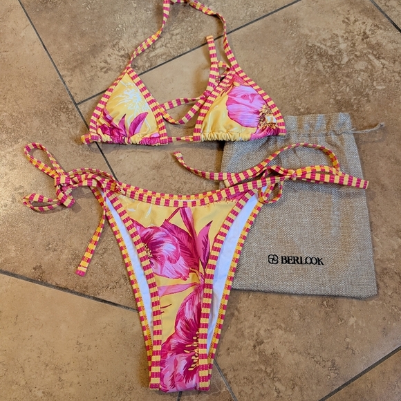 Samiol Small NWT Yellow and Pink Bikini Set - Picture 1 of 3